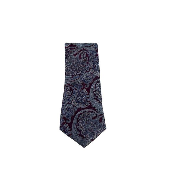 Joseph Abboud Extra Long Paisley Silk Tie - 63.25" Burgundy Blue & Red NEW - Picture 1 of 5